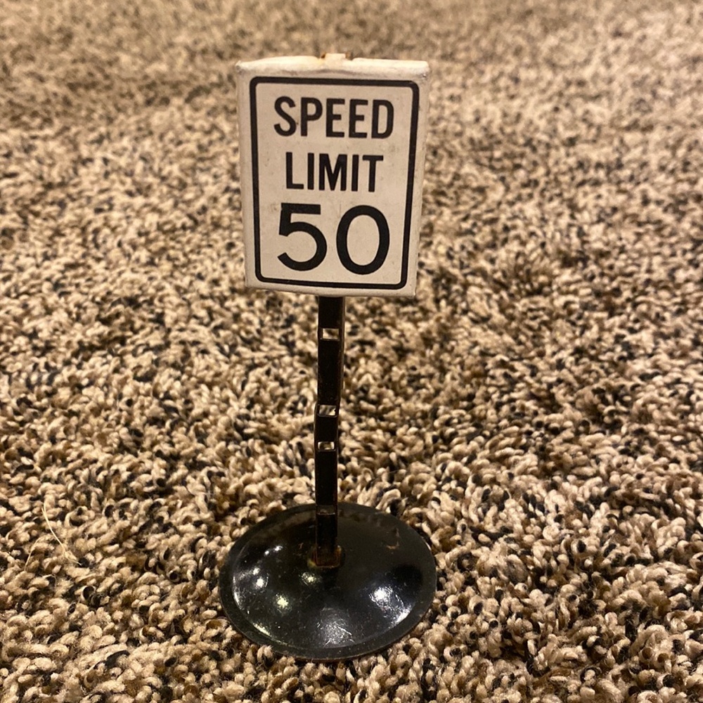 Vintage 1950s Tonka highway department speed limit sign